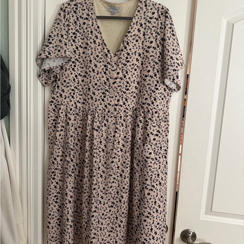 Polagram Cream and Black Dress / Piper & Scoot Boice Dress / 1XL